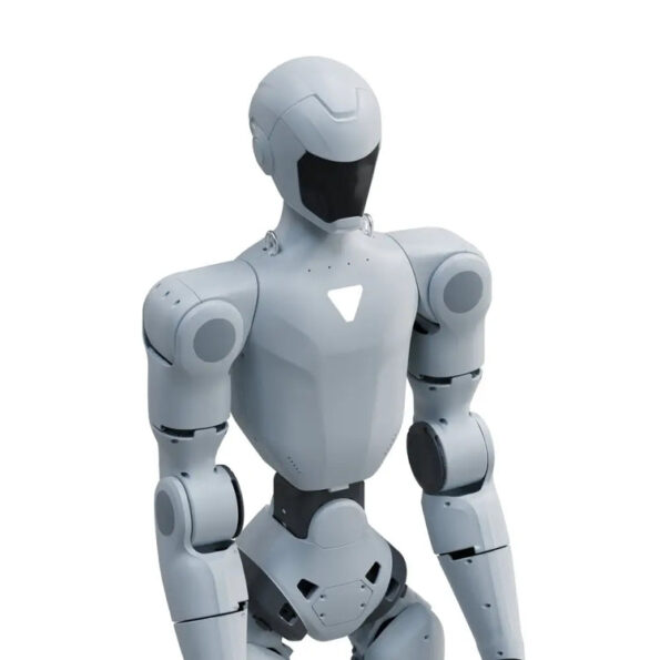 Unitree R1 humanoid robot for rent – side profile view