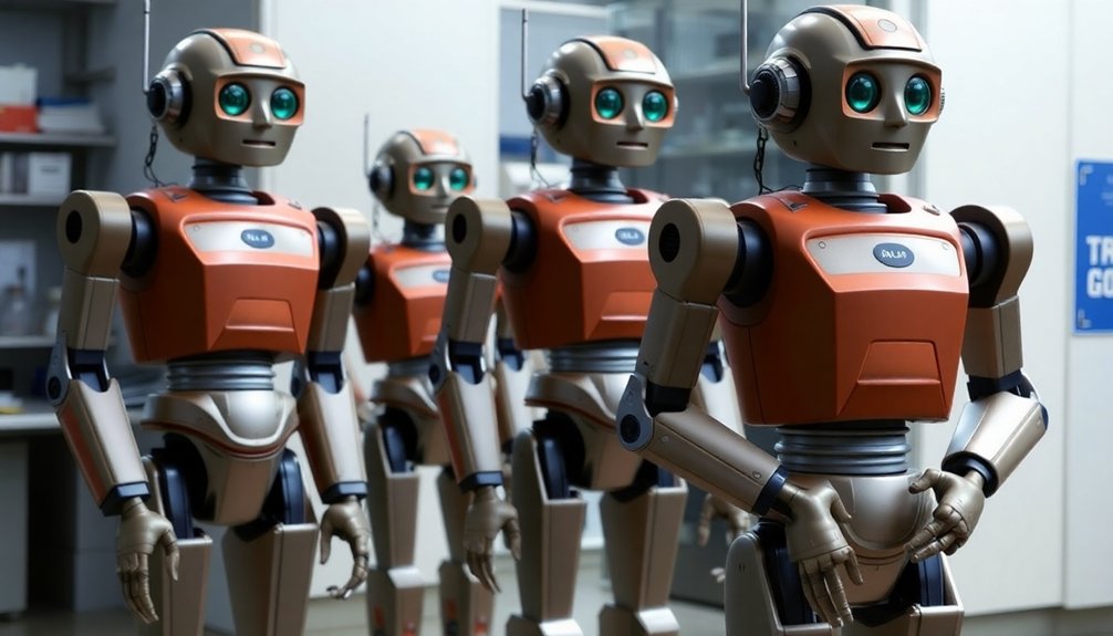 robots embracing humanity and nature